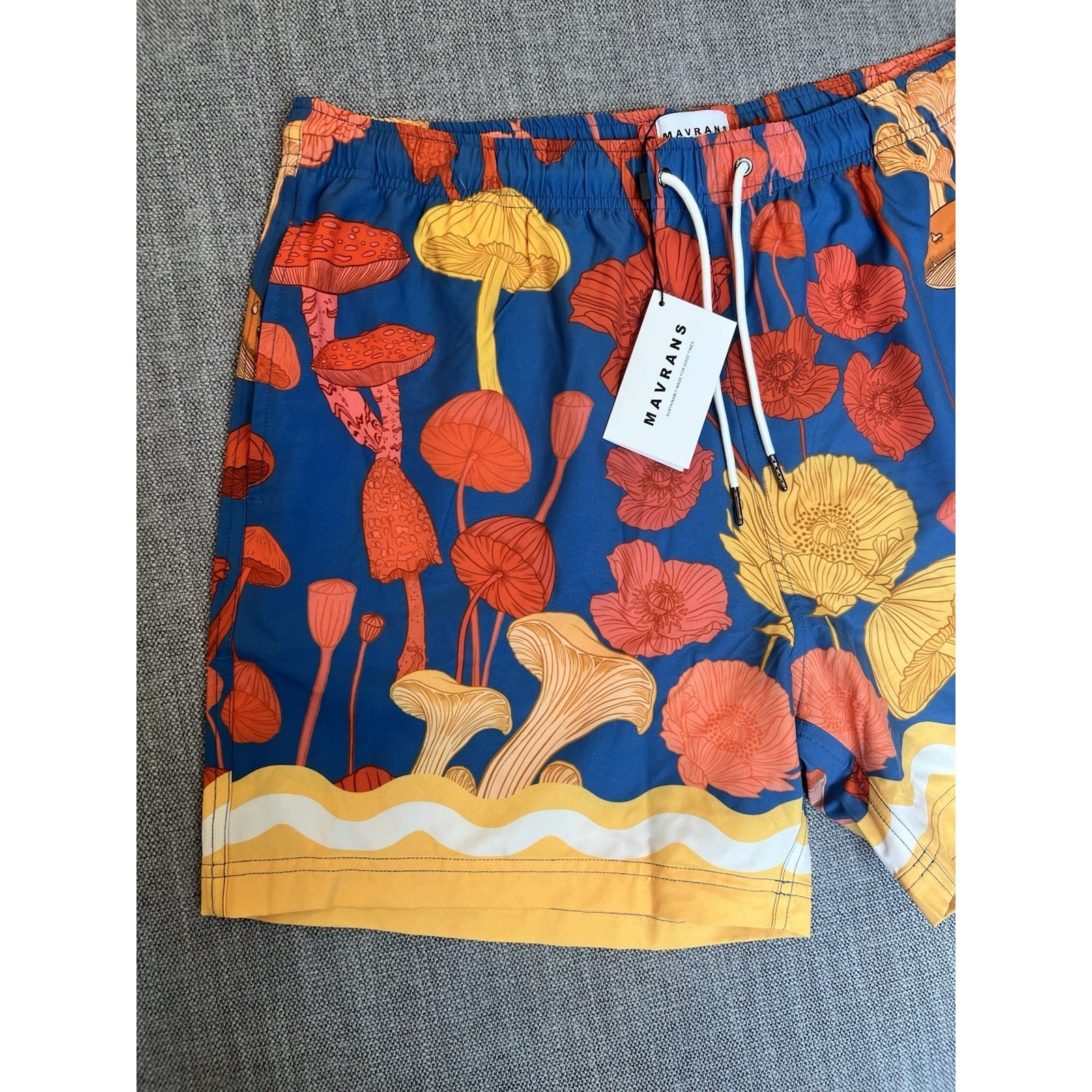 Mavrans Psychedelic Swim Trunks Xxl Nwt Mushroom Floral Print Quick Dry Upf 50 — image 2 of 8